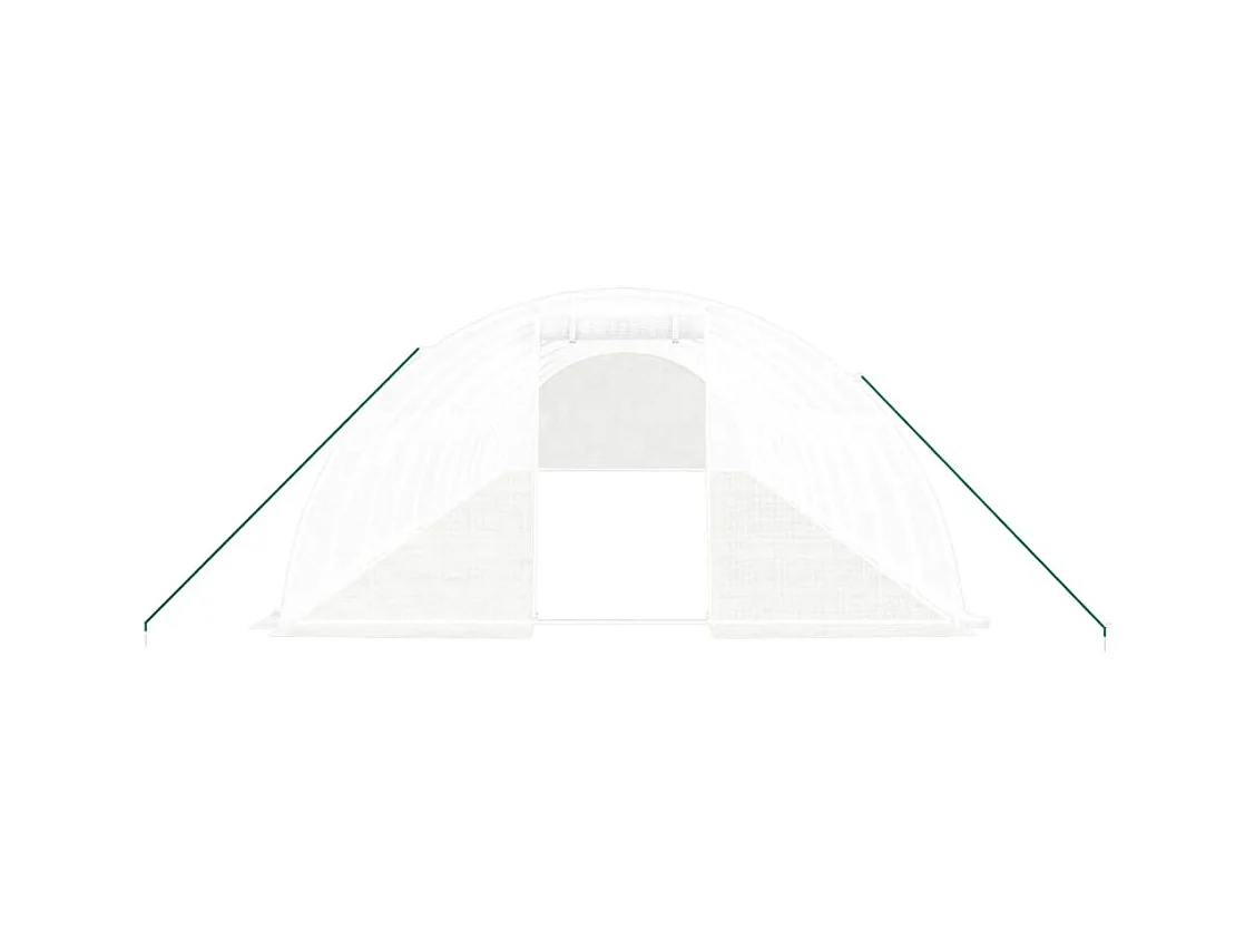 Serra tenda riparo piante fiori ortaggi con struttura in acciaio 48 m² 12 x 4 x 2 m bianco 02_0044595