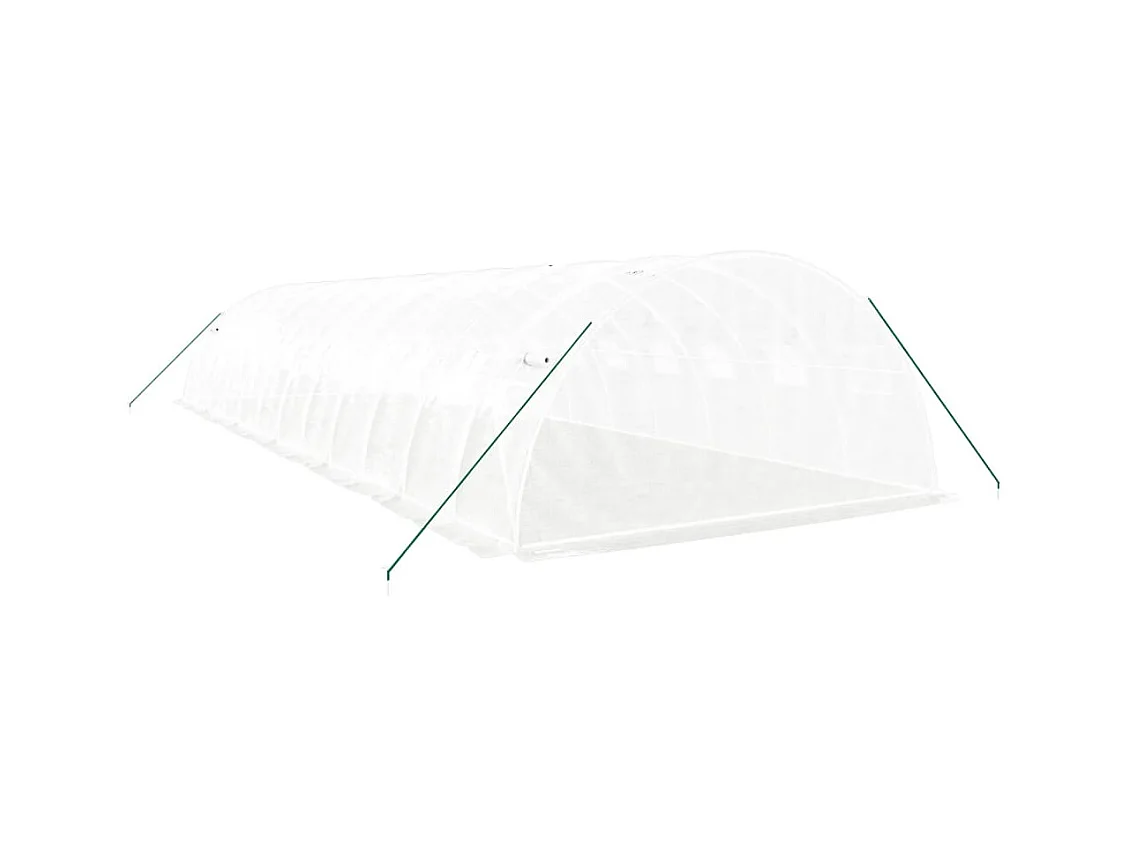 Serra tenda riparo piante fiori ortaggi con struttura in acciaio 48 m² 12 x 4 x 2 m bianco 02_0044595