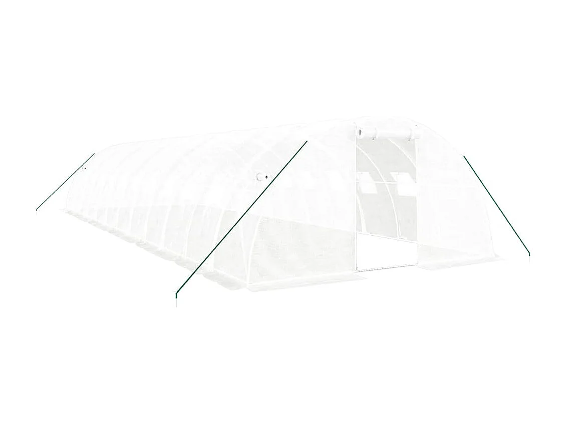 Tenda de estufa abrigo para plantas flores vegetais com estrutura de aço 48 m² 12 x 4 x 2 m branco 02_0044595