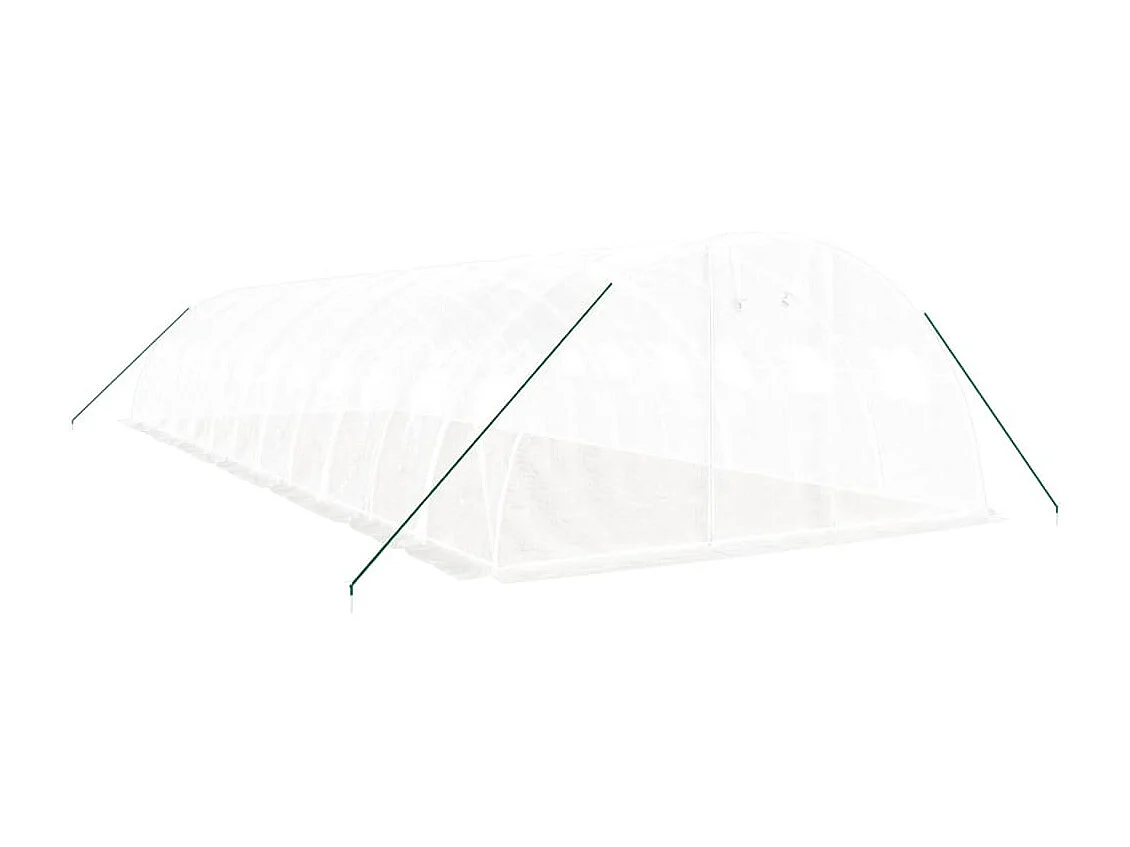 Tenda de estufa abrigo para plantas flores vegetais com estrutura de aço 48 m² 12 x 4 x 2 m branco 02_0044595