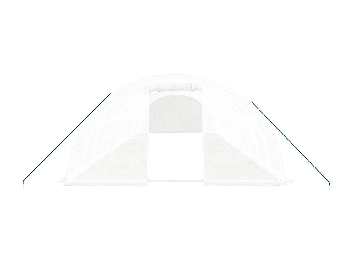 Tenda de estufa abrigo para plantas flores vegetais com estrutura de aço 48 m² 12 x 4 x 2 m branco 02_0044595