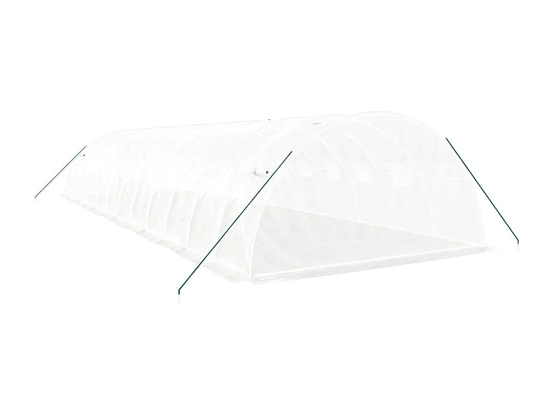 Tenda de estufa abrigo para plantas flores vegetais com estrutura de aço 48 m² 12 x 4 x 2 m branco 02_0044595
