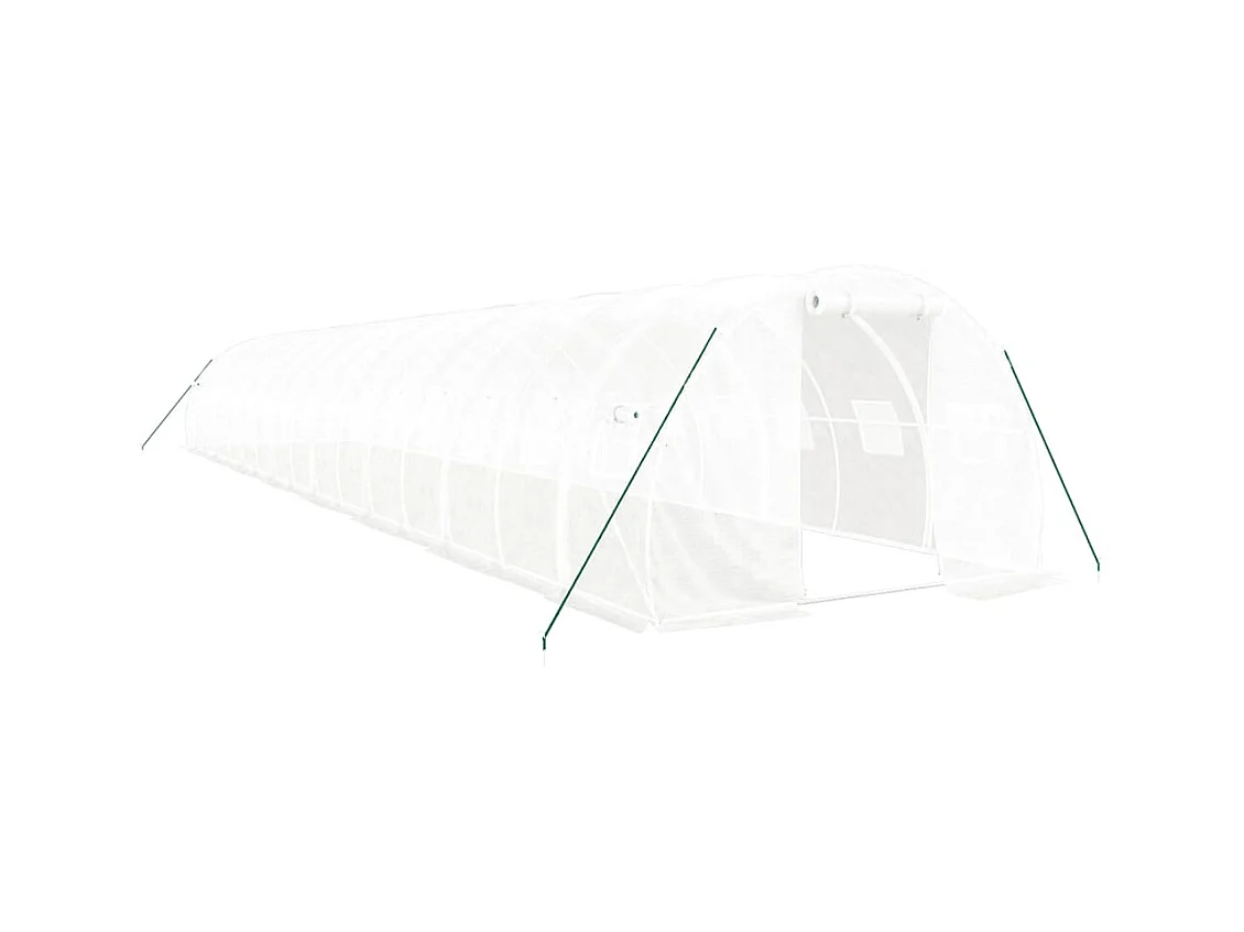 Serra tenda riparo piante fiori ortaggi con struttura in acciaio 48 m² 16 x 3 x 2 m bianco 02_0044597