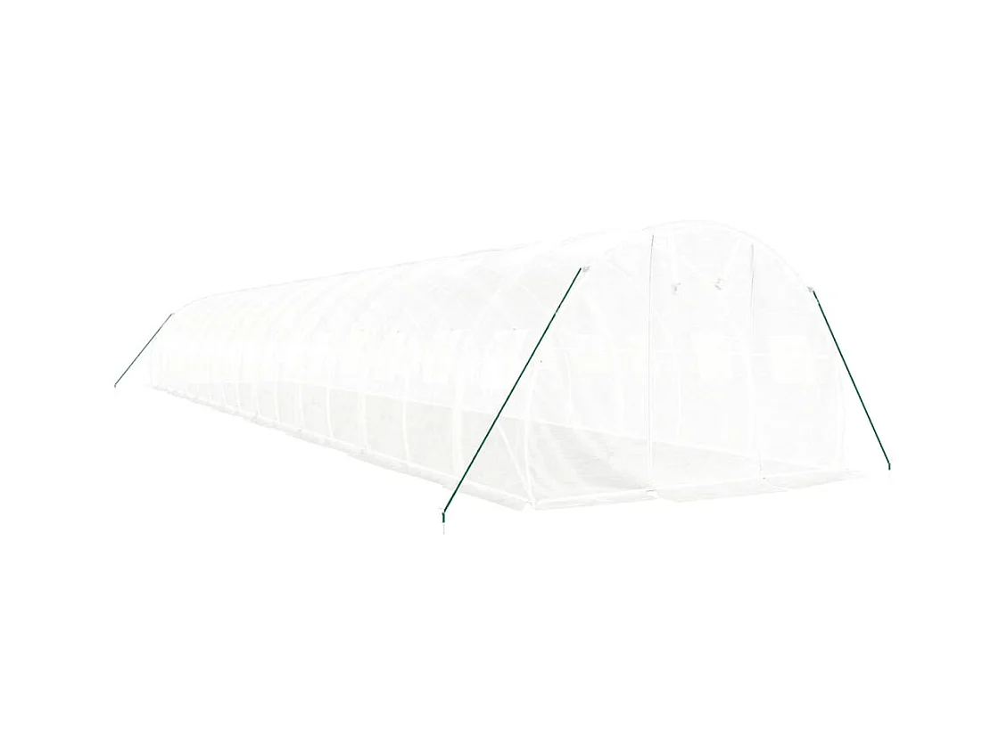 Serra tenda riparo piante fiori ortaggi con struttura in acciaio 48 m² 16 x 3 x 2 m bianco 02_0044597