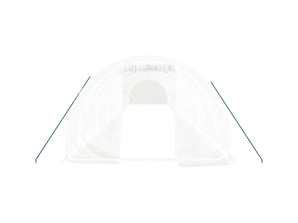Serra tenda riparo piante fiori ortaggi con struttura in acciaio 48 m² 16 x 3 x 2 m bianco 02_0044597