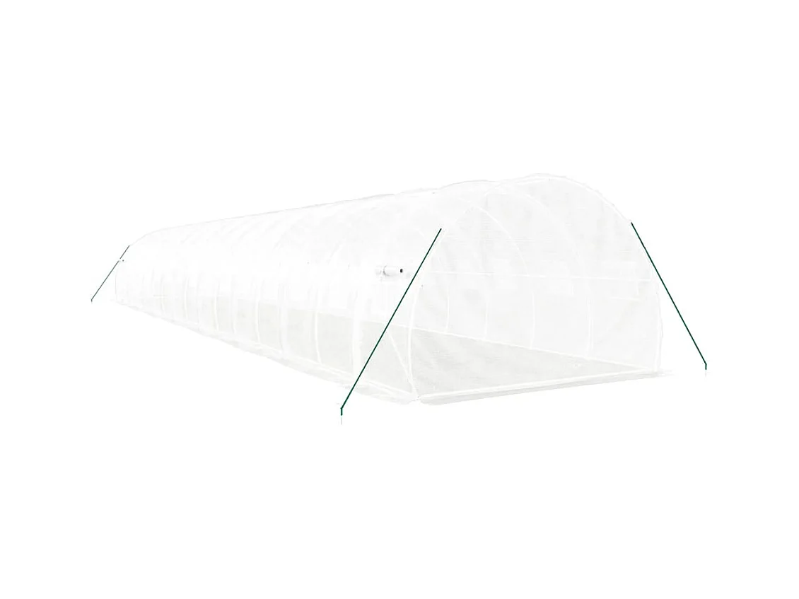 Serra tenda riparo piante fiori ortaggi con struttura in acciaio 48 m² 16 x 3 x 2 m bianco 02_0044597