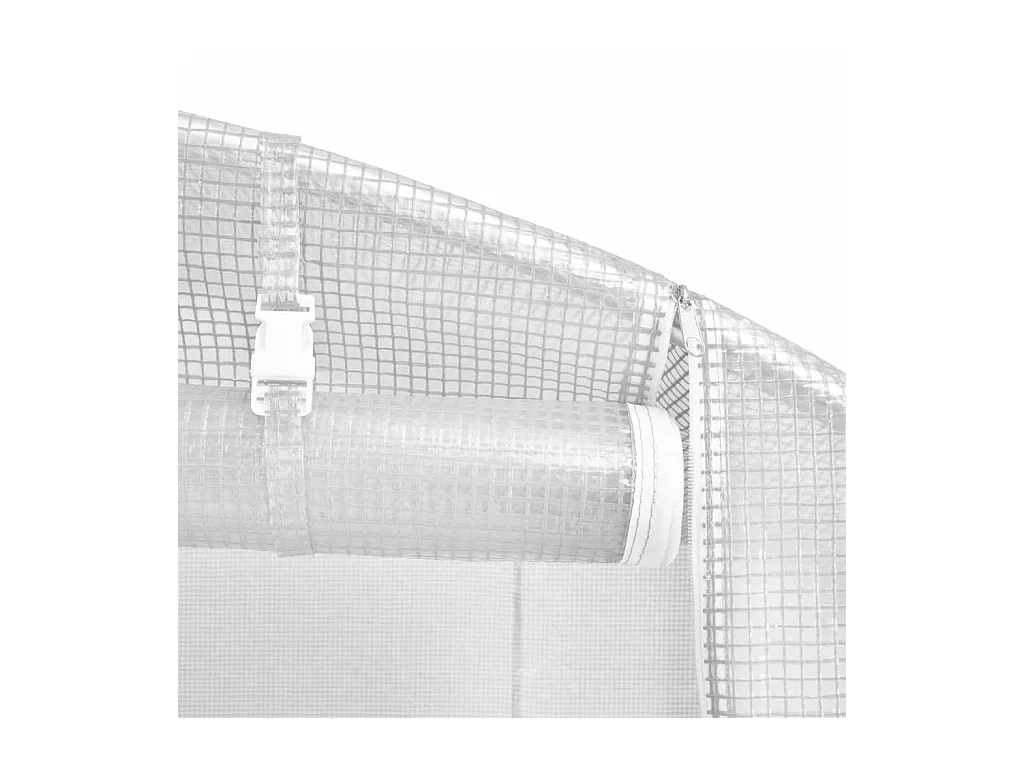 Serra tenda riparo piante fiori ortaggi con struttura in acciaio 48 m² 16 x 3 x 2 m bianco 02_0044597