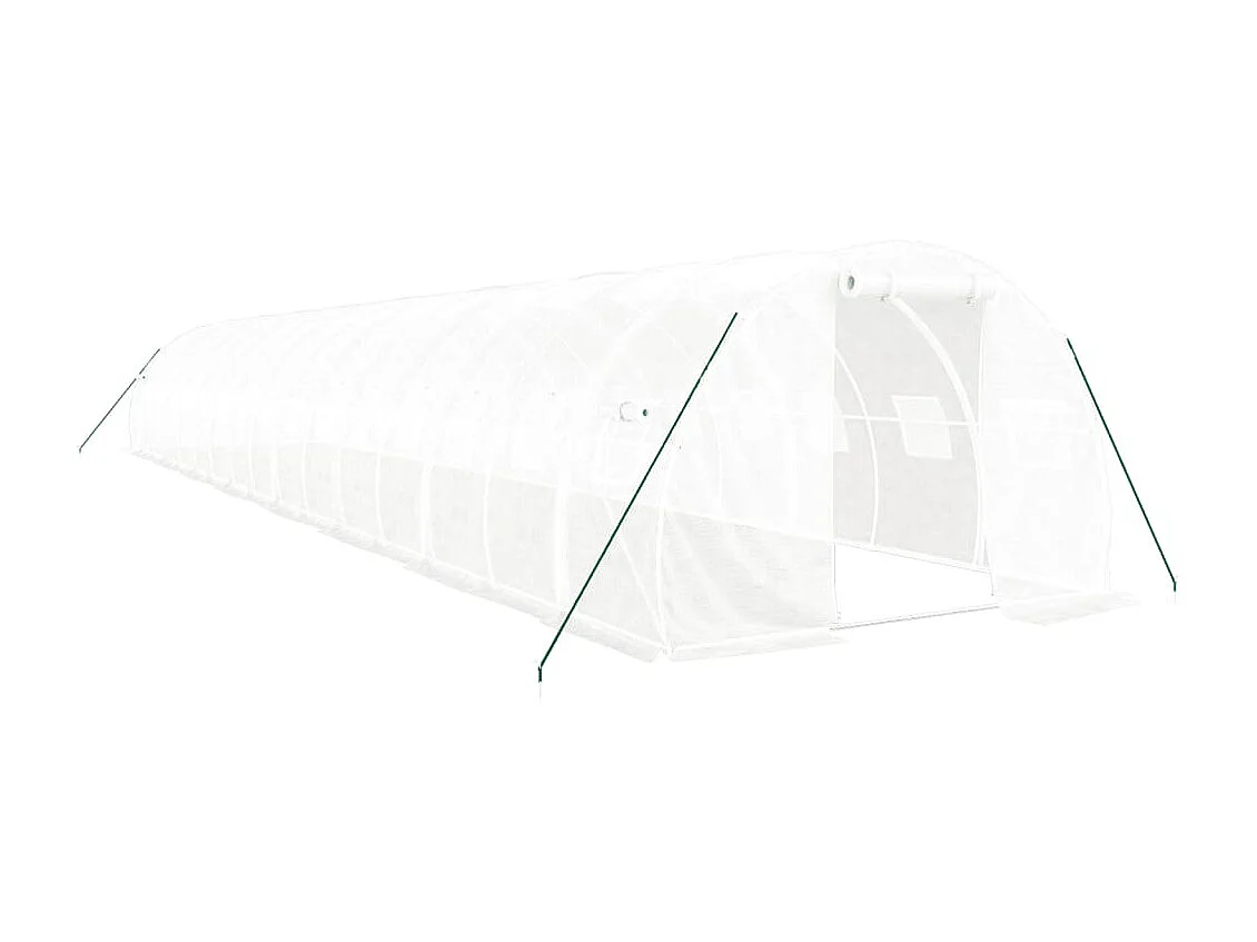 Tenda de estufa abrigo para plantas flores vegetais com estrutura de aço 48 m² 16 x 3 x 2 m branco 02_0044597