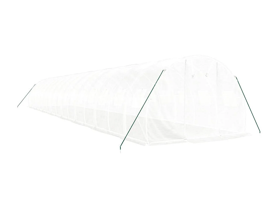 Tenda de estufa abrigo para plantas flores vegetais com estrutura de aço 48 m² 16 x 3 x 2 m branco 02_0044597