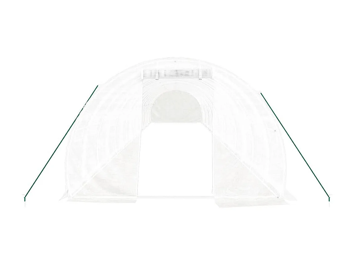 Tenda de estufa abrigo para plantas flores vegetais com estrutura de aço 48 m² 16 x 3 x 2 m branco 02_0044597
