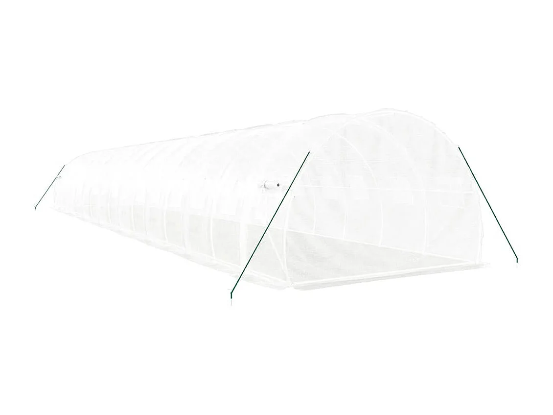 Tenda de estufa abrigo para plantas flores vegetais com estrutura de aço 48 m² 16 x 3 x 2 m branco 02_0044597