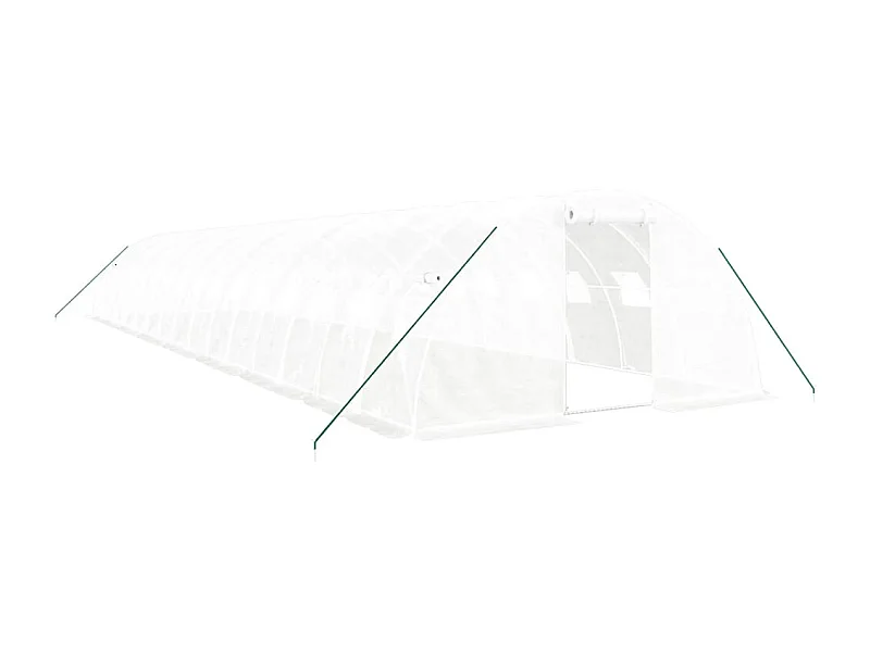 Serra tenda riparo piante fiori ortaggi con struttura in acciaio 64 m² 16 x 4 x 2 m bianco 02_0044617