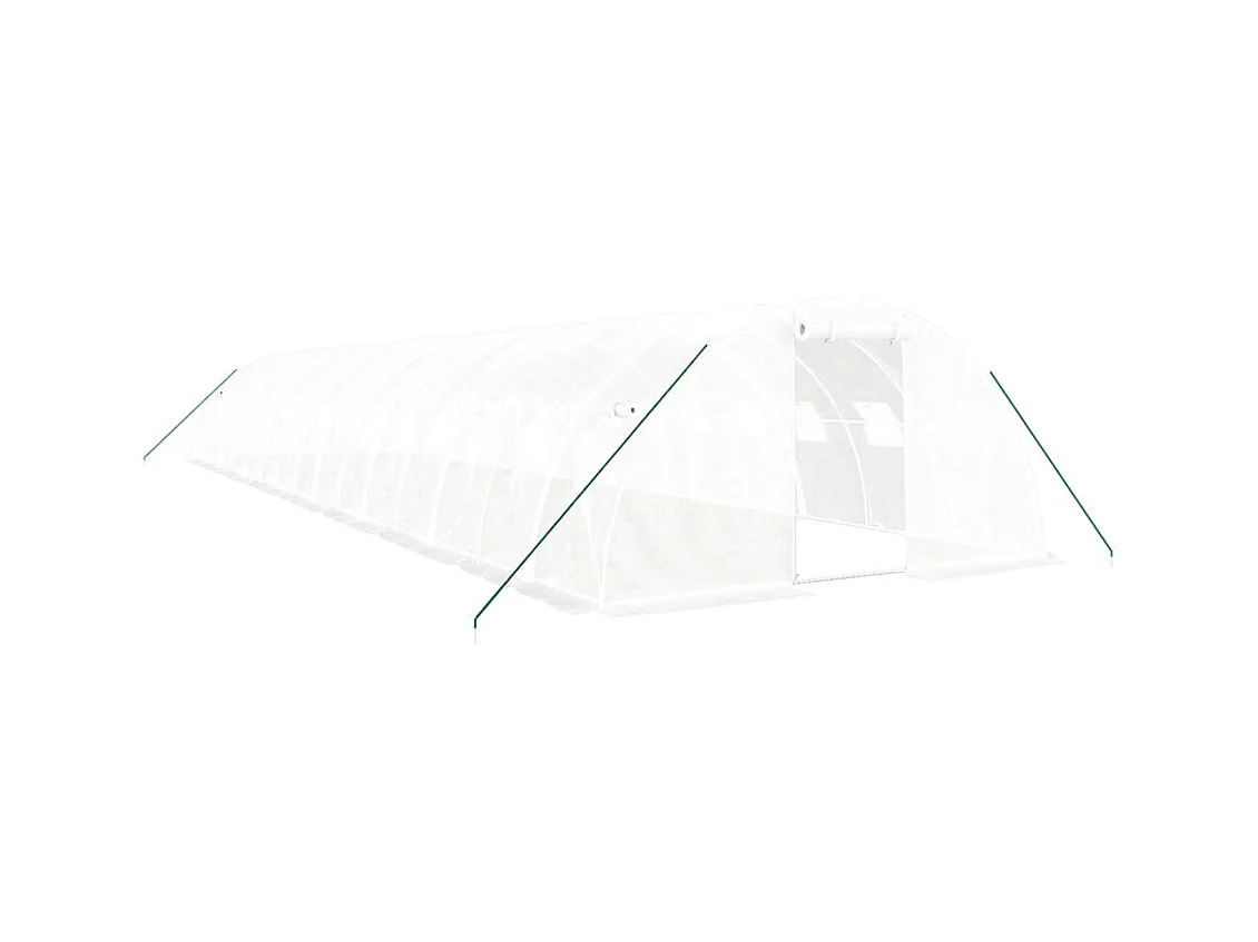 Serra tenda riparo piante fiori ortaggi con struttura in acciaio 64 m² 16 x 4 x 2 m bianco 02_0044617