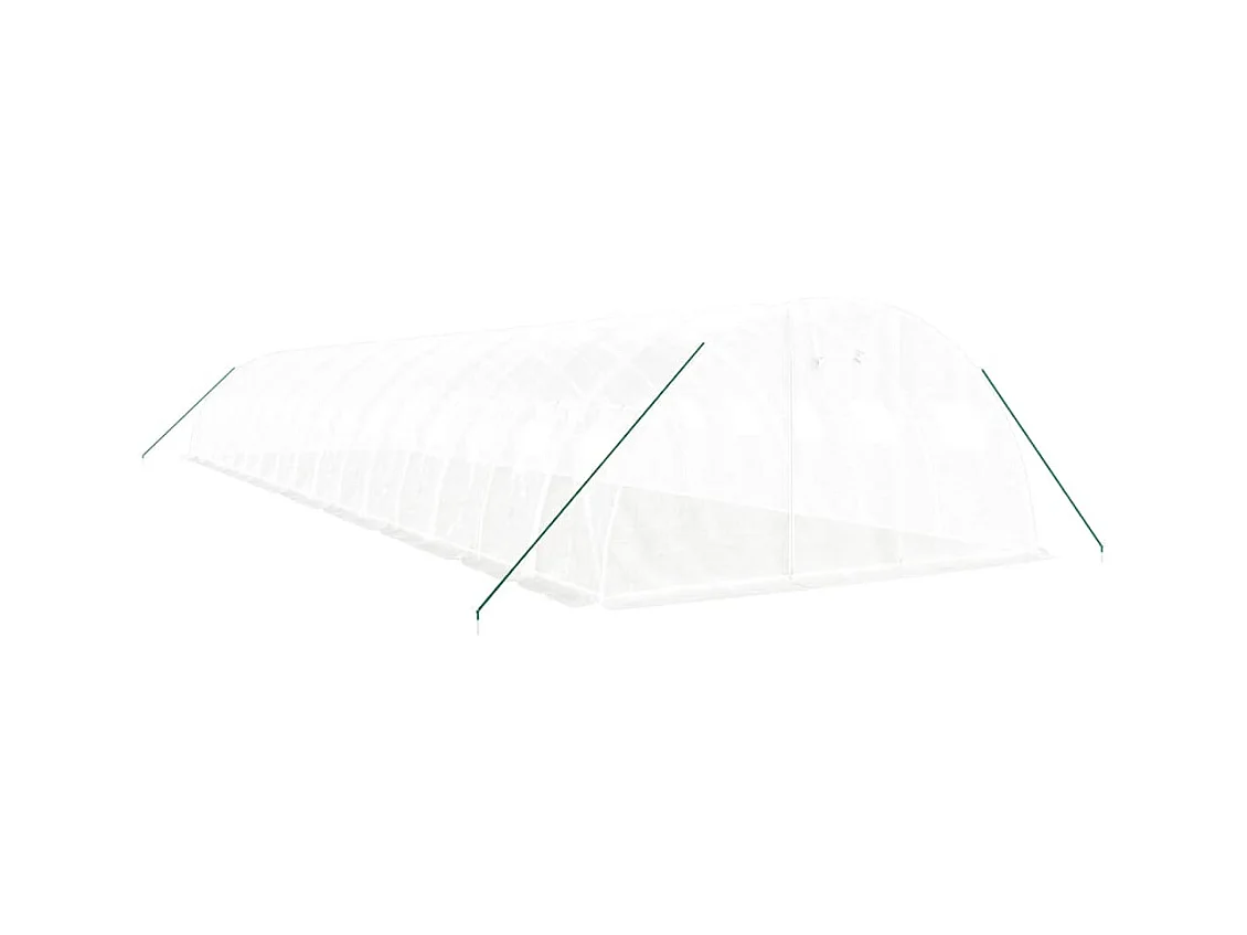 Serra tenda riparo piante fiori ortaggi con struttura in acciaio 64 m² 16 x 4 x 2 m bianco 02_0044617