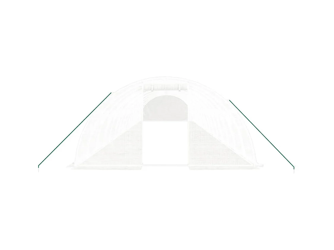 Serra tenda riparo piante fiori ortaggi con struttura in acciaio 64 m² 16 x 4 x 2 m bianco 02_0044617