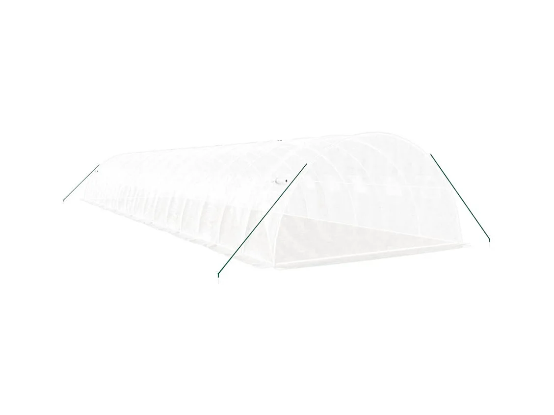 Serra tenda riparo piante fiori ortaggi con struttura in acciaio 64 m² 16 x 4 x 2 m bianco 02_0044617