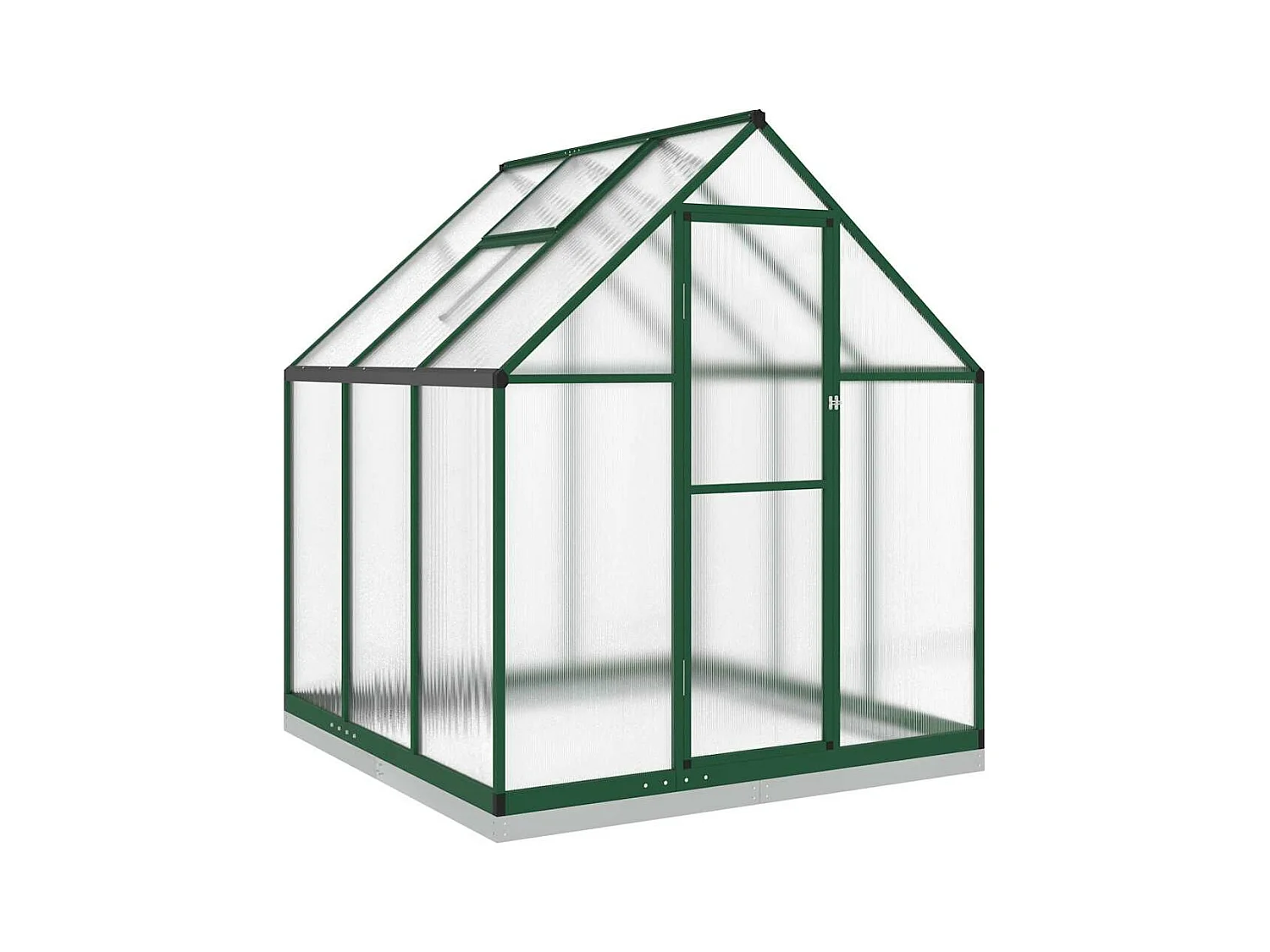 Tenda de estufa abrigo para plantas flores vegetais com estrutura de base 169 x 169 x 202 cm alumínio verde 02_0044491