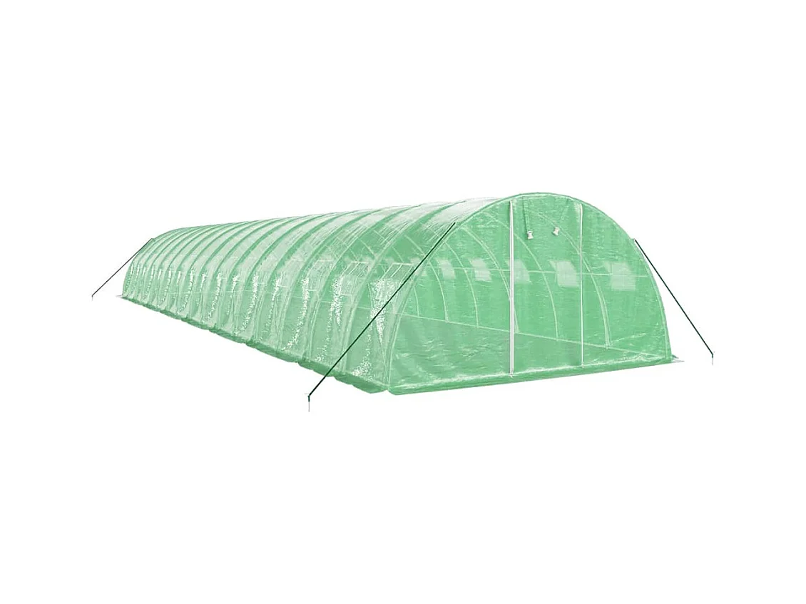 Serra tenda riparo piante fiori ortaggi con struttura in acciaio 64 m² 16 x 4 x 2 m verde 02_0044618