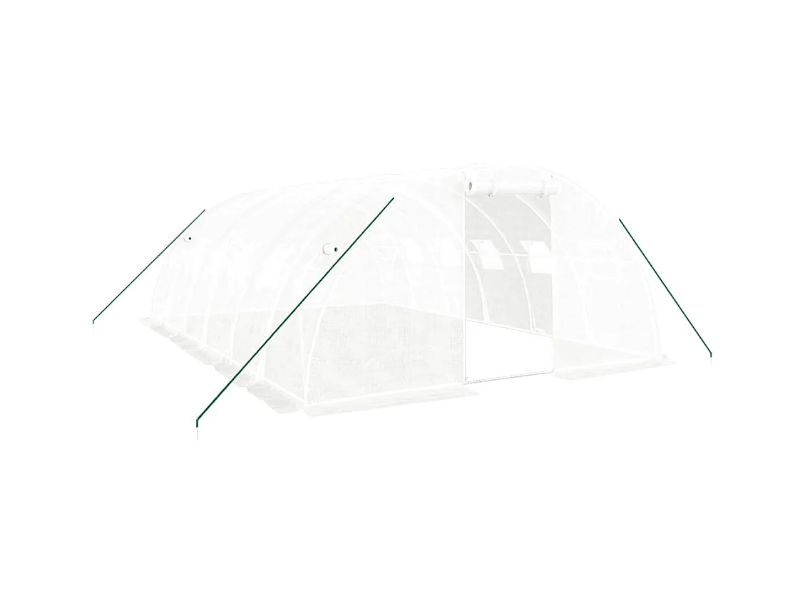 Serra tenda riparo piante fiori ortaggi con struttura in acciaio 24 m² 6 x 4 x 2 m bianca 02_0044561