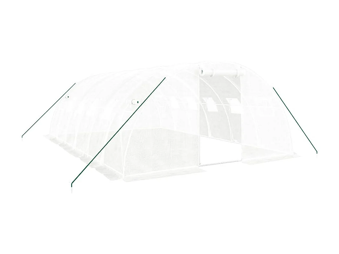 Serra tenda riparo piante fiori ortaggi con struttura in acciaio 24 m² 6 x 4 x 2 m bianca 02_0044561