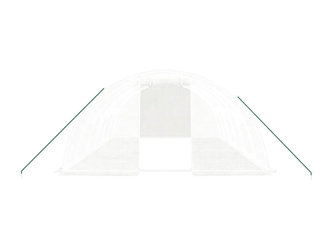 Serra tenda riparo piante fiori ortaggi con struttura in acciaio 24 m² 6 x 4 x 2 m bianca 02_0044561