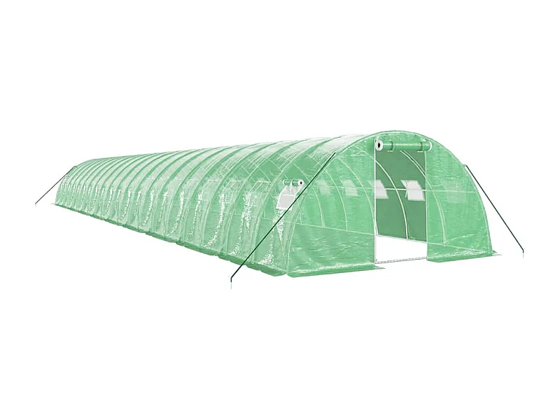 Serra tenda riparo piante fiori ortaggi con struttura in acciaio 80 m² 20 x 4 x 2 m verde 02_0044636