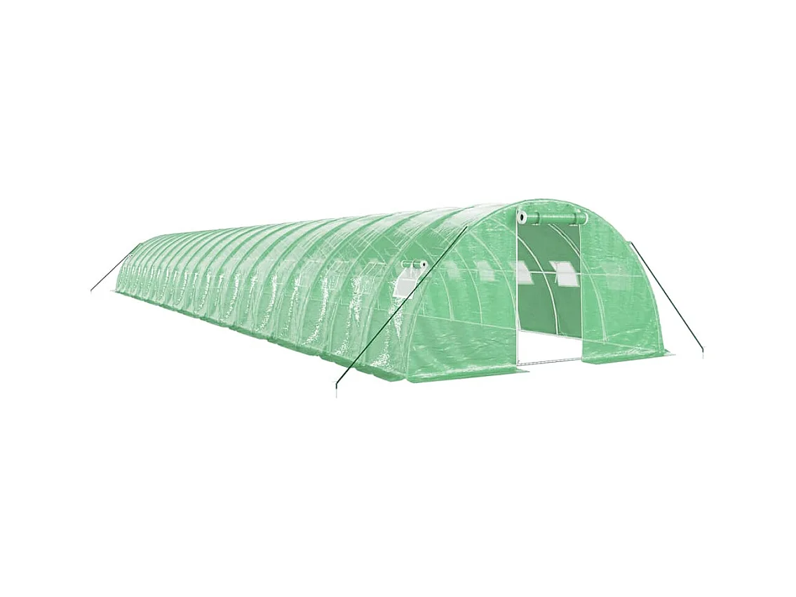 Serra tenda riparo piante fiori ortaggi con struttura in acciaio 80 m² 20 x 4 x 2 m verde 02_0044636