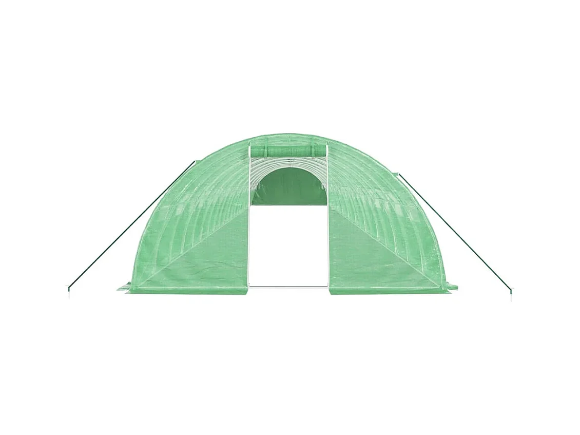 Serra tenda riparo piante fiori ortaggi con struttura in acciaio 80 m² 20 x 4 x 2 m verde 02_0044636