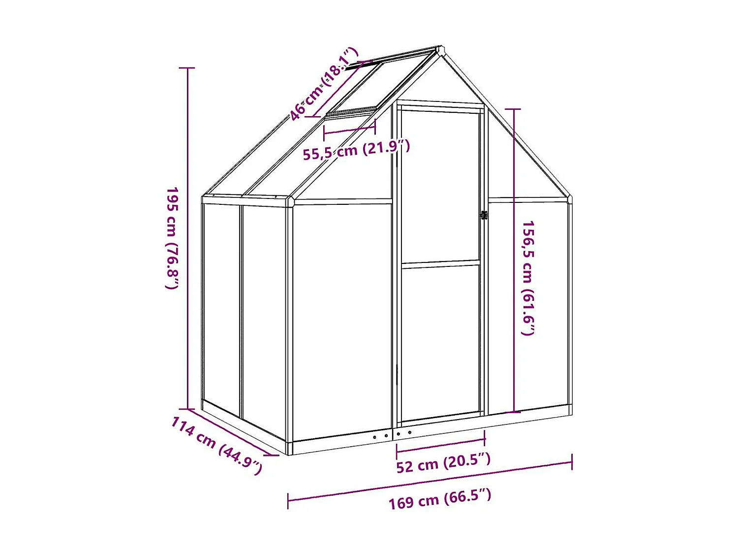 Serre tente abri plante aluminium 169 x 114 x 195 cm 02_0044485