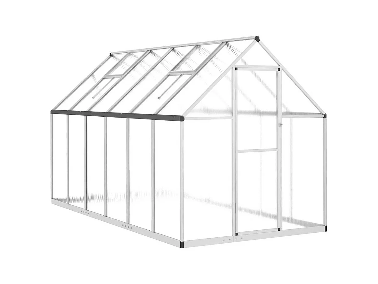 Invernadero de carpa para plantas flores y verduras con estructura de base plateada 334 x 169 x 195 cm aluminio Plata 02_0044523