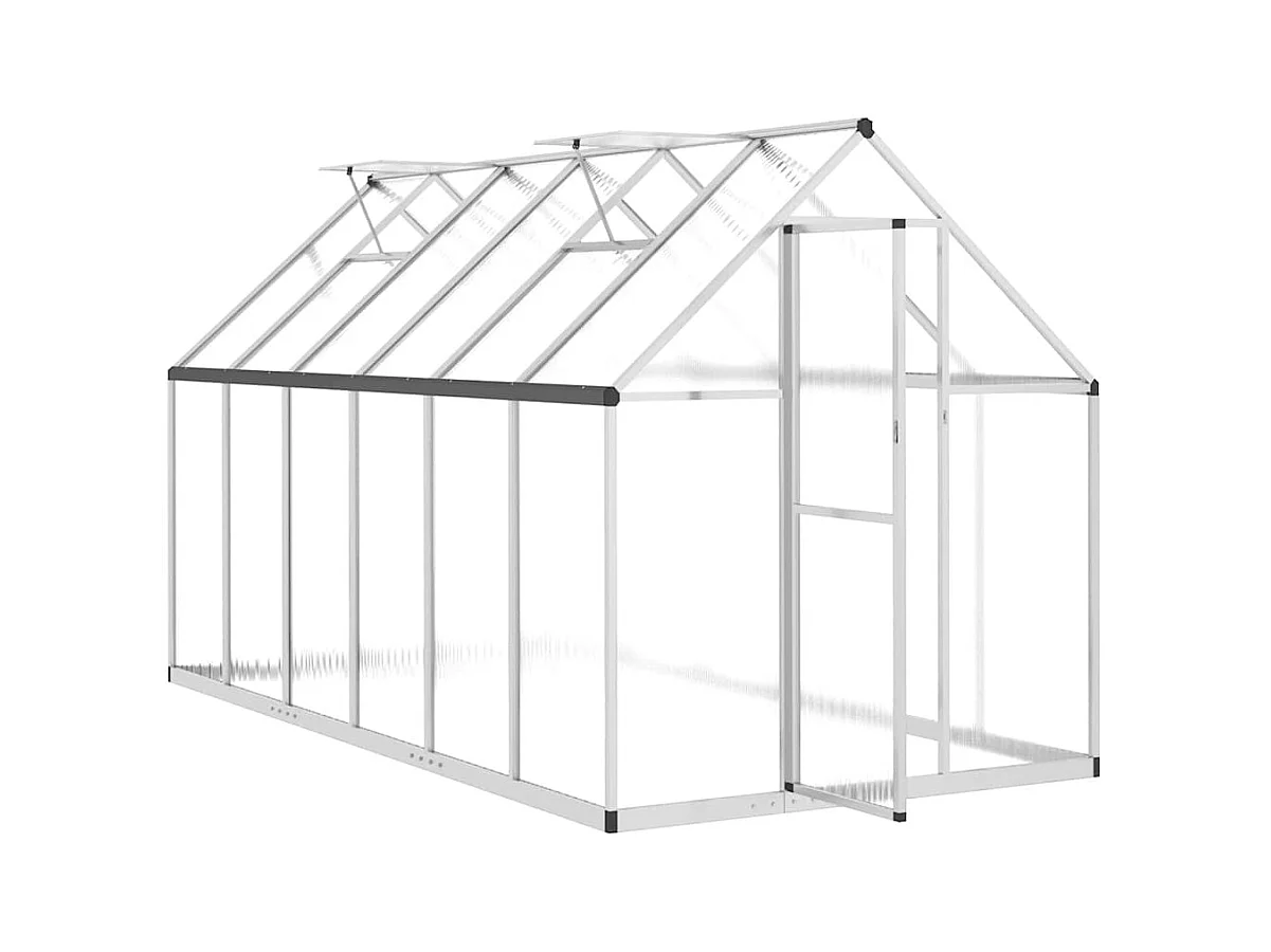 Invernadero de carpa para plantas flores y verduras con estructura de base plateada 334 x 169 x 195 cm aluminio Plata 02_0044523