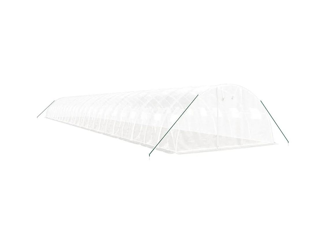 Serra tenda riparo piante fiori ortaggi con struttura in acciaio 96 m² 24 x 4 x 2 m bianco 02_0044645