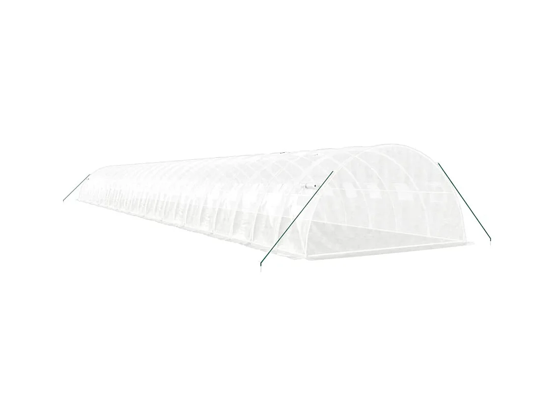 Serra tenda riparo piante fiori ortaggi con struttura in acciaio 96 m² 24 x 4 x 2 m bianco 02_0044645