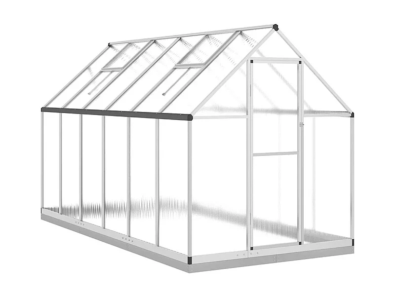 Tenda de estufa abrigo para plantas flores vegetais com estrutura de base prateada 334 x 169 x 202 cm alumínio prata 02_0044524