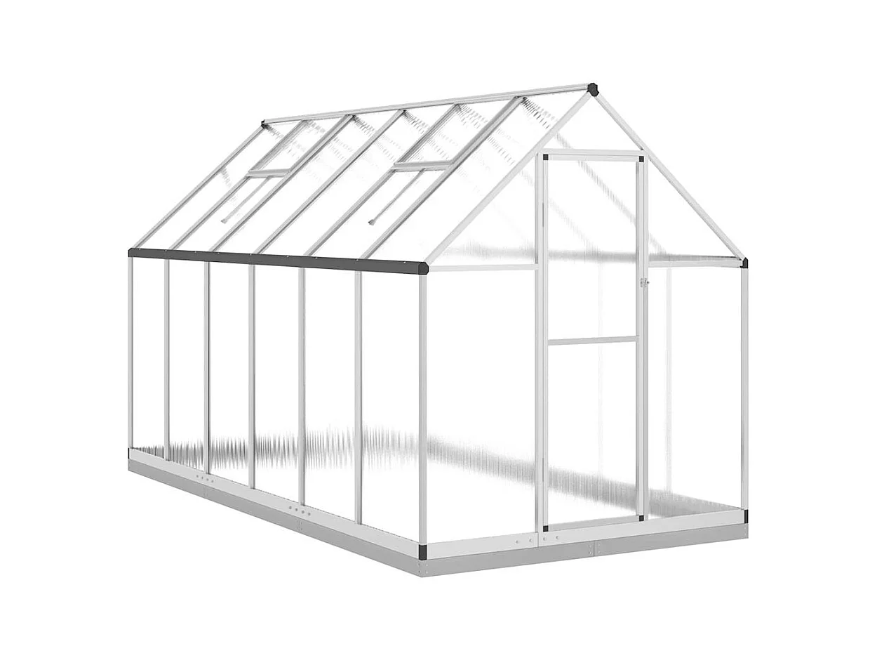 Serra tenda riparo piante fiori ortaggi con base telaio argento 334 x 169 x 202 cm alluminio argento 02_0044524