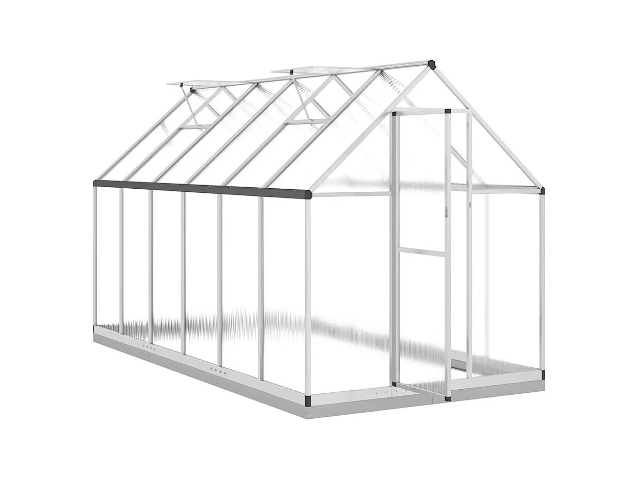 Serra tenda riparo piante fiori ortaggi con base telaio argento 334 x 169 x 202 cm alluminio argento 02_0044524