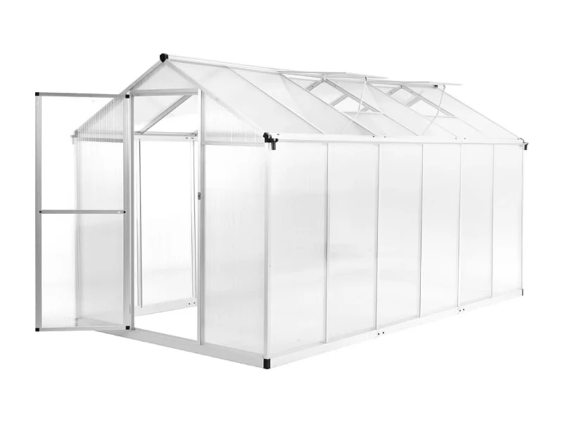 Serra tenda riparo piante fiori ortaggi alluminio 362 x 190 x 195 cm 1341 m³ Trasparente 02_0044468