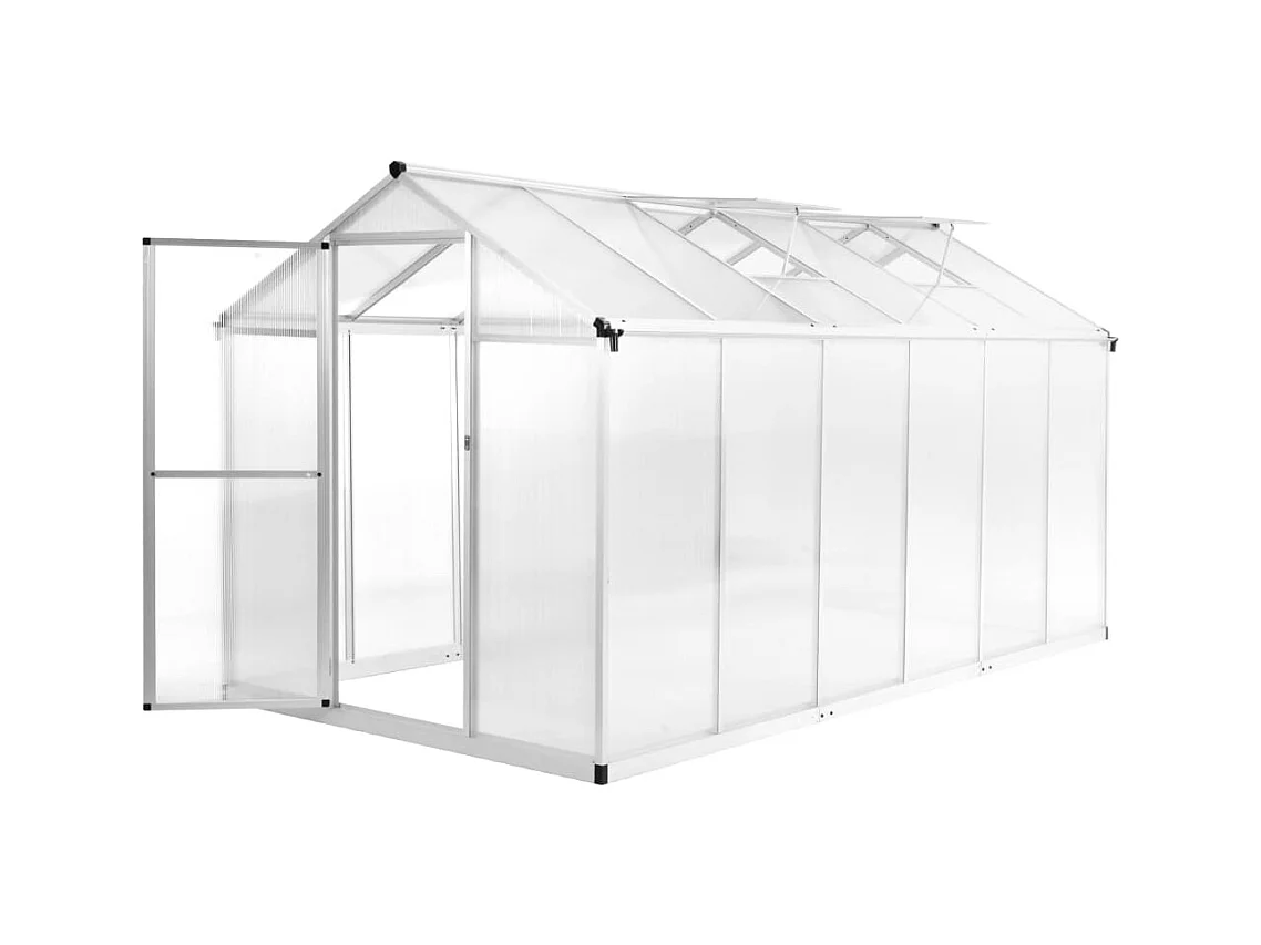 Serra tenda riparo piante fiori ortaggi alluminio 362 x 190 x 195 cm 1341 m³ Trasparente 02_0044468