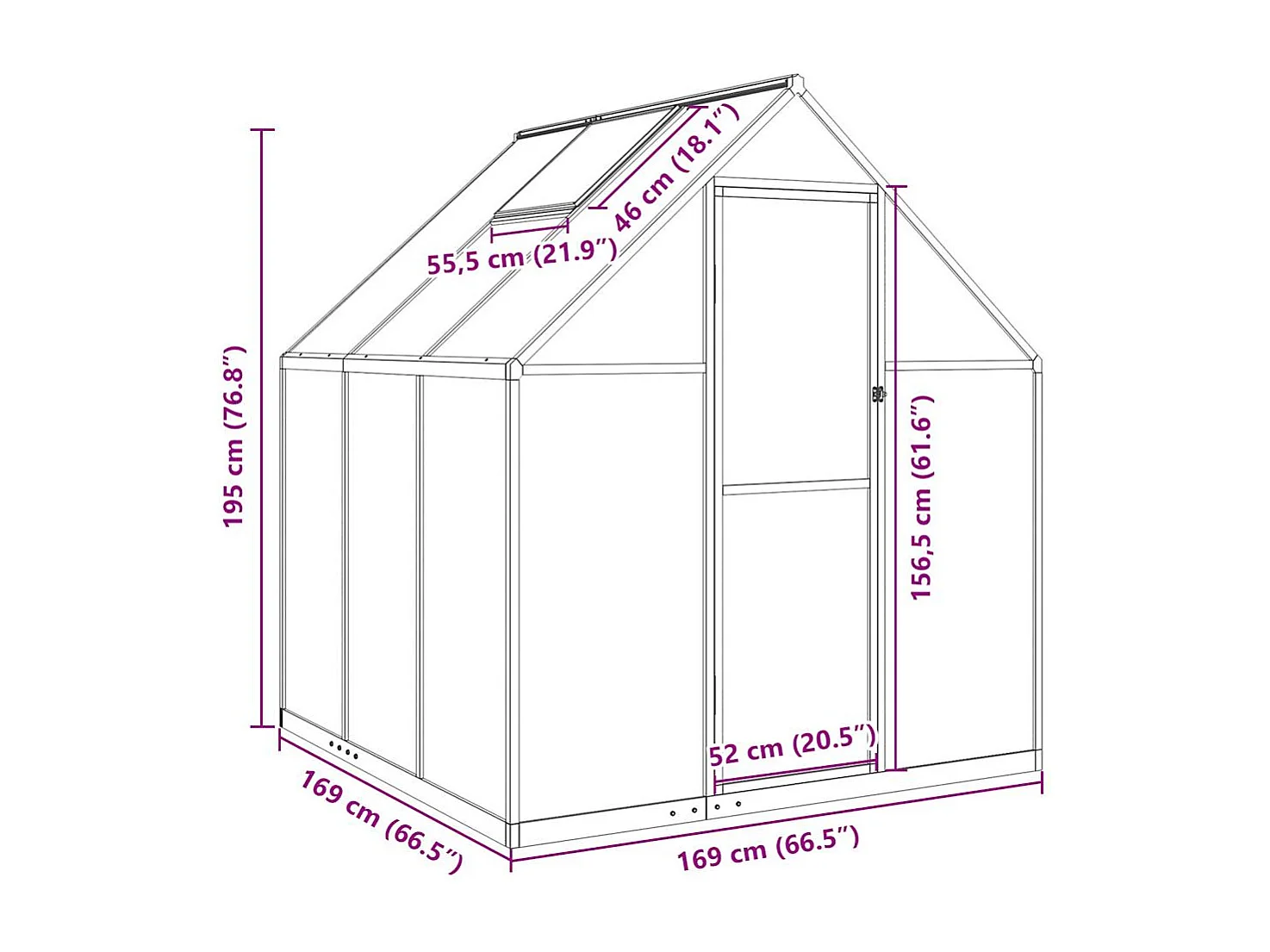 Serre tente abri plante aluminium 169 x 169 x 195 cm 02_0044488