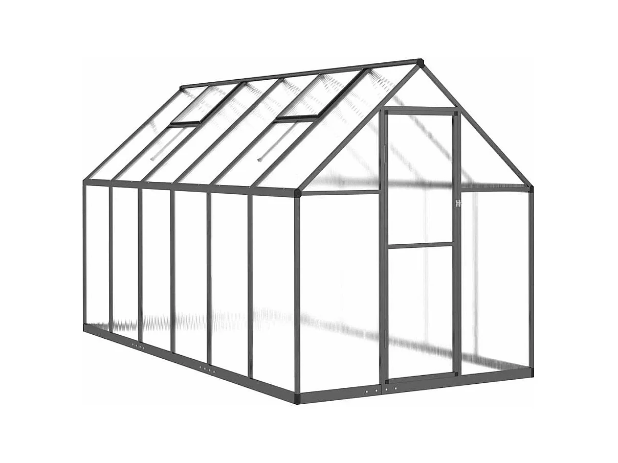 Invernadero de carpa para plantas flores y verduras con estructura de base 334 x 169 x 195 cm aluminio antracita 02_0044501