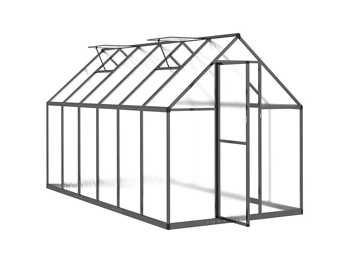 Invernadero de carpa para plantas flores y verduras con estructura de base 334 x 169 x 195 cm aluminio antracita 02_0044501