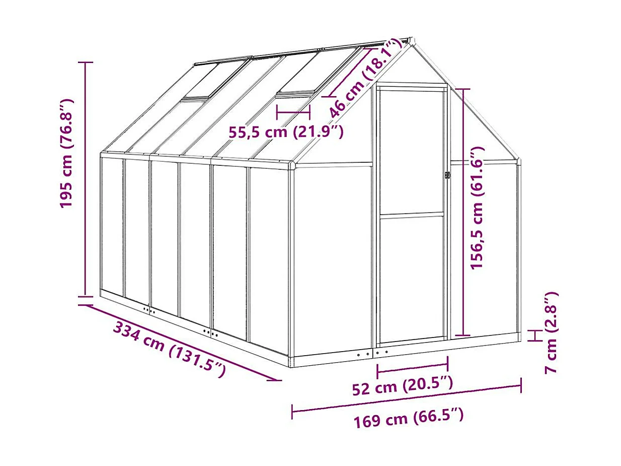 Serre tente abri plante aluminium 334 x 169 x 195 cm 02_0044501
