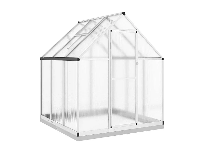 Tenda de estufa abrigo planta flor vegetais com estrutura de base prateada 169 x 169 x 202 cm alumínio Prata 02_0044519