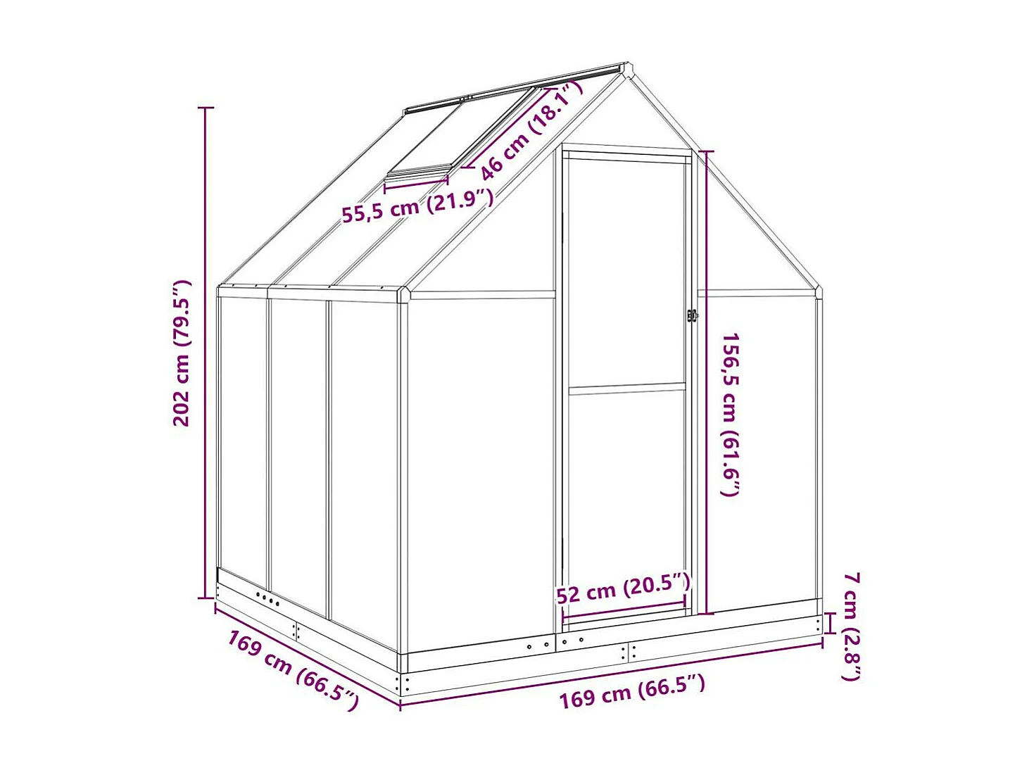 Serre tente abri plante aluminium argenté 169 x 169 x 202 cm 02_0044519