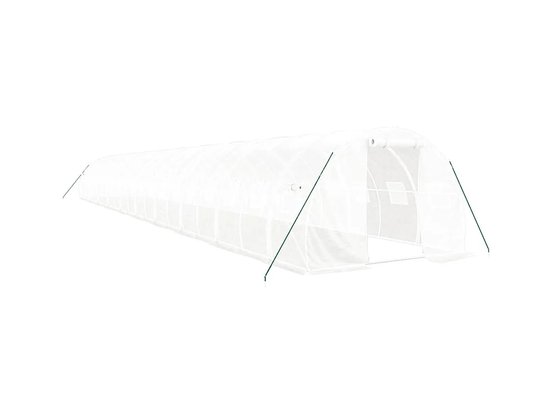 Serra tenda riparo piante fiori ortaggi con struttura in acciaio 60 m² 20 x 3 x 2 m bianco 02_0044615