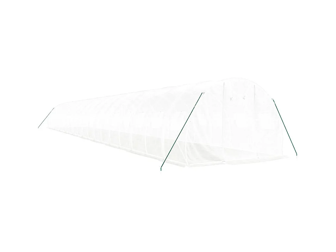 Serra tenda riparo piante fiori ortaggi con struttura in acciaio 60 m² 20 x 3 x 2 m bianco 02_0044615