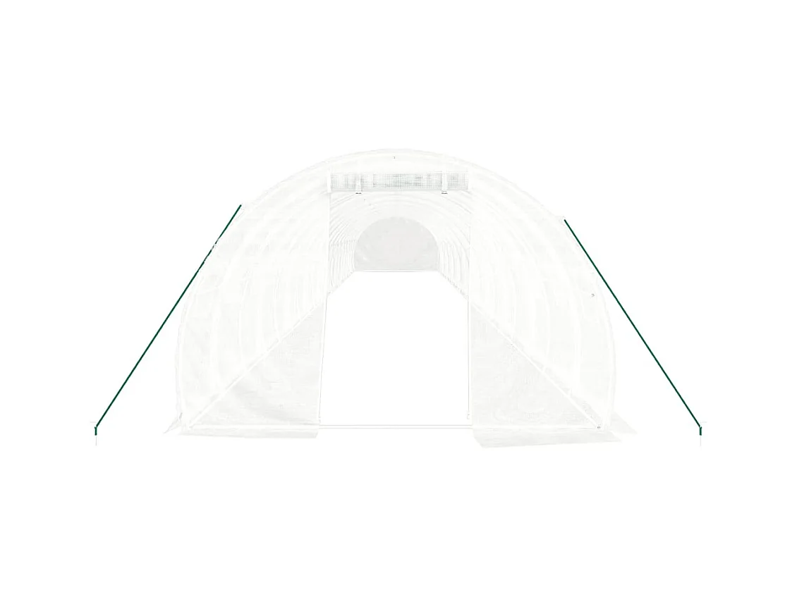 Serra tenda riparo piante fiori ortaggi con struttura in acciaio 60 m² 20 x 3 x 2 m bianco 02_0044615