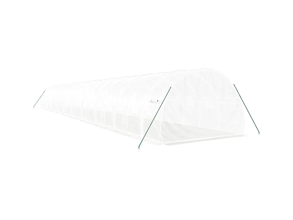 Serra tenda riparo piante fiori ortaggi con struttura in acciaio 60 m² 20 x 3 x 2 m bianco 02_0044615