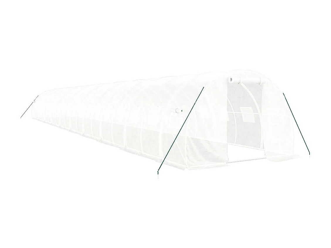 Serra tenda riparo piante fiori ortaggi con struttura in acciaio 60 m² 20 x 3 x 2 m bianco 02_0044615