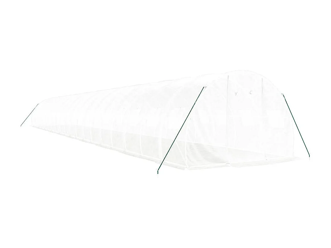 Serra tenda riparo piante fiori ortaggi con struttura in acciaio 60 m² 20 x 3 x 2 m bianco 02_0044615